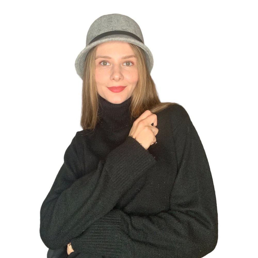 Perfect Bucket / Cloche Hat with in gray. New! - Picture 3 of 6